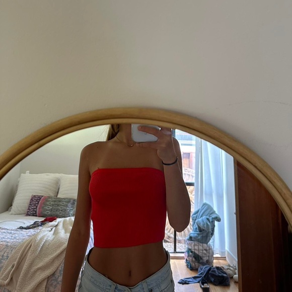 Red tube top - Picture 1 of 4
